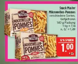 Marktkauf Snack master mikrowellen-pommes (extra knusprig) Angebot