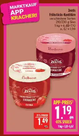 Marktkauf Zentis frühstücks-konfitüre erdbeere Angebot