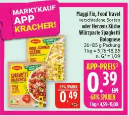 Marktkauf Maggi fix, food travel oder herzens küche würzpaste spaghetti bolognese Angebot