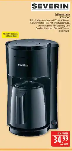 Marktkauf Severin kaffeemaschine ka9306 Angebot
