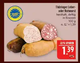 Marktkauf Thüringer leber- oder rotwurst Angebot