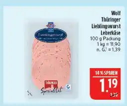 Marktkauf Wolf thüringer lieblingswurst leberkäse Angebot