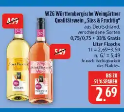 Marktkauf Wzg württembergische weingärtner qualitätswein süß & fruchtig weißwein Angebot