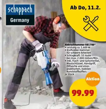 PENNY Scheppach Abbruchhammer Ab1700 Angebot