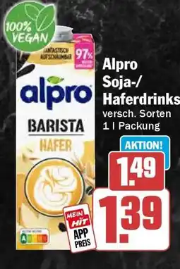 HIT Alpro Soja-/Haferdrinks Angebot