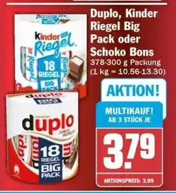 HIT Duplo, Kinder Riegel Big Pack oder Schoko Bons Angebot