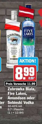 HIT Zubrowka Biala, Five Lakes, Amundsen oder Sobieski Vodka Angebot