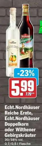 HIT Echt.Nordhäuser Reiche Ernte, Echt.Nordhäuser Doppelkorn oder Wilthener Gebirgskräuter Angebot