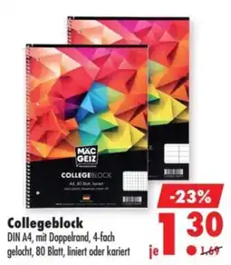 Mäc Geiz MAC GEIZ Collegeblock Angebot