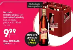 CITTI Markt Duckstein Rotblond Original oder Weizen Hopfenfruchtig Angebot