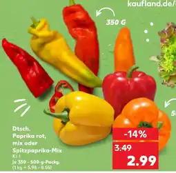 Kaufland Dtsch. Paprika rot, mix oder Spitzpaprika-Mix Angebot