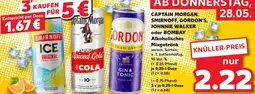 Kaufland Captain morgan, smirnoff, gordon's, johnnie walker oder bombay Angebot