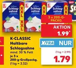 Kaufland K-CLASSIC Haltbare Schlagsahne Angebot
