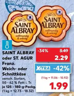 Kaufland SAINT ALBRAY oder ST. AGUR Franz. Weich- oder Schnittkäse Angebot