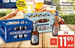 Edeka Flensburger Bier oder Küstenlimo Angebot
