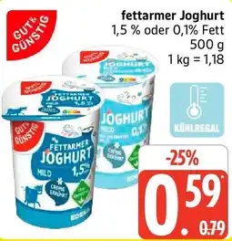 Edeka GUT& GÜNSTIG fettarmer Joghurt Angebot