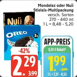 Edeka Mondelez oder Nuii Stieleis-Multipackung Angebot