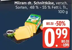 Edeka Milram dt. Schnittkäse Angebot