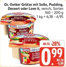Edeka Dr. Oetker Grütze mit Soße, Pudding, Dessert oder Love it Angebot