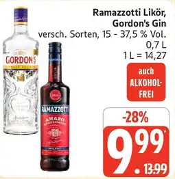 Edeka Ramazzotti Likör, Gordon's Gin Angebot