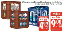 Edeka Wittenseer oder Magnus Mineralwasser Angebot