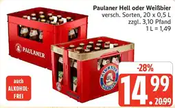 Edeka Paulaner Hell oder Weißbier Angebot
