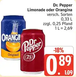 Edeka Dr. Pepper Limonade oder Orangina Angebot