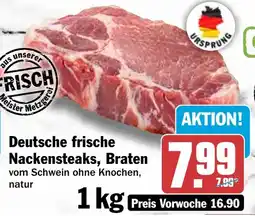 HIT Deutsche frische Nackensteaks, Braten Angebot