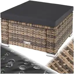 Netto Marken-Discount tectake Rattan Sitzhocker, widerstandsfähig, einfacher Aufbau, 53 x 53 x 26 cm Angebot