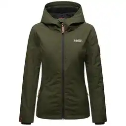 Netto Marken-Discount MARIKOO Damen Sportliche Outdoorjacke Übergangs Regenjacke mit Kapuze Brombeere Angebot