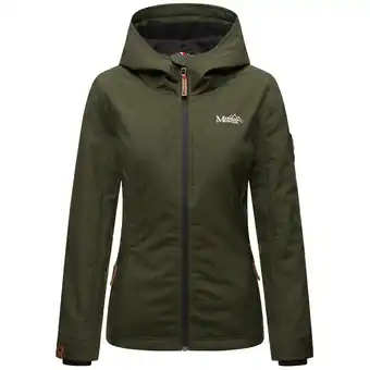 Netto Marken-Discount MARIKOO Damen Sportliche Outdoorjacke Übergangs Regenjacke mit Kapuze Brombeere Angebot