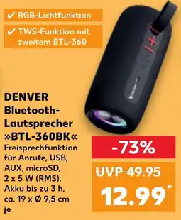 Kaufland DENVER Bluetooth Lautsprecher BTL-360BK Angebot