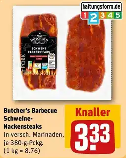 REWE Butcher's Barbecue Schweine Nackensteaks Angebot