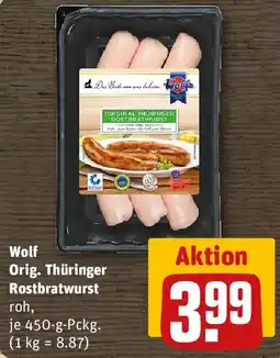 REWE Wolf Orig. Thüringer Rostbratwurst Angebot
