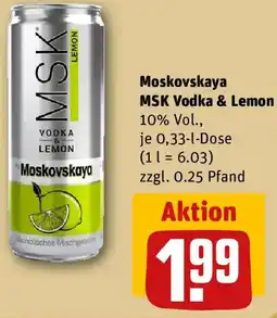 REWE Moskovskaya MSK Vodka & Lemon Angebot