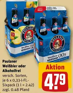 REWE Paulaner Weißbier oder Alkoholfrei Angebot