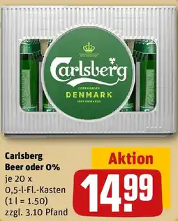 REWE Carlsberg Beer oder 0% Angebot