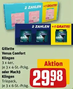 REWE Gillette Venus Comfort Klingen oder Mach3 Klingen Angebot