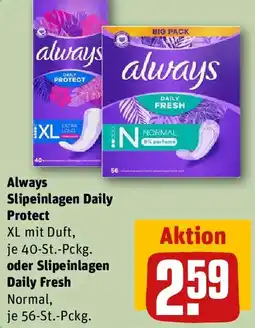 REWE Always Slipeinlagen Daily Protect oder Slipeinlagen Daily Fresh Angebot