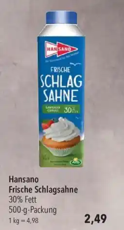 CITTI Markt Hansano Frische Schlagsahne Angebot