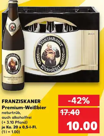 Kaufland Franziskaner Premium- Weißbier je Ka. 20 x 0.5-L-Fl. Angebot