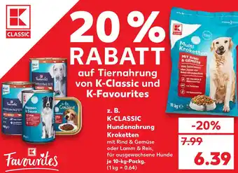 Kaufland z. B. K-Classic Hundenahrung Kroketten je 10-kg-Packg. Angebot