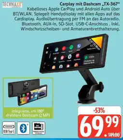 Edeka TECHNAXX Carplay mit Dashcam „TX-367" Angebot