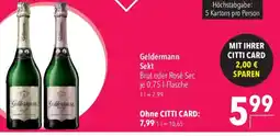 CITTI Markt Geldermann Sekt Brut oder Rosé Sec Angebot