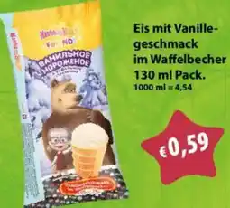 Mix Markt Eis mit Vanillegeschmack im Waffelbecher Angebot