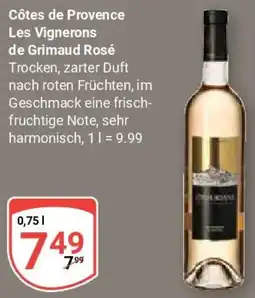 Globus Côtes de Provence Les Vignerons de Grimaud Rosé Angebot