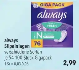 CITTI Markt always Slipeinlagen Angebot