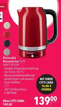 CITTI Markt KitchenAid Wasserkocher 1,7L 5KEK1701EER Angebot