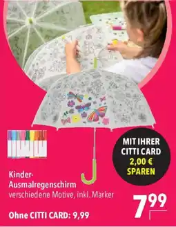 CITTI Markt Kinder- Ausmalregenschirm Angebot