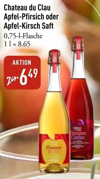 Chateau du Clau Apfel-Pfirsich oder Apfel-Kirsch Saft